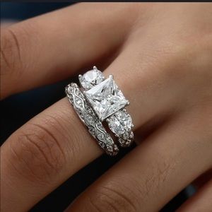 White Sapphire Gemstone 925 Sterling Silver